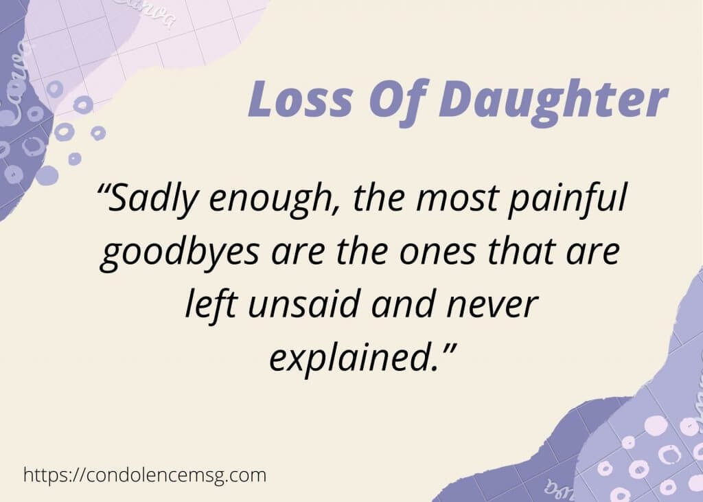Condolence Messages for Loss of a Daughter