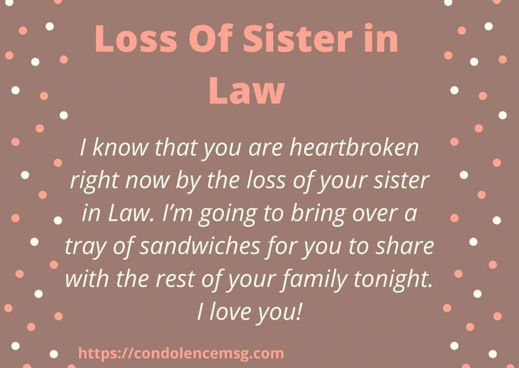 Messages of Condolences for Loss of Sister in Law