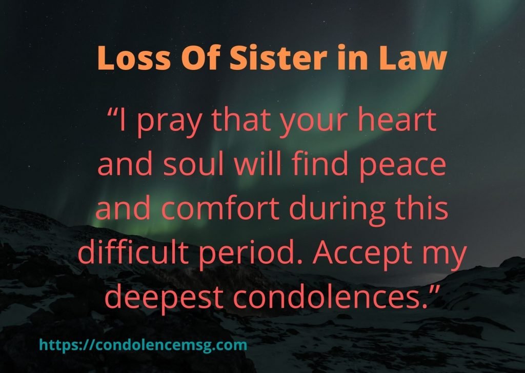 Condolence Messages for A Sister in Law Death