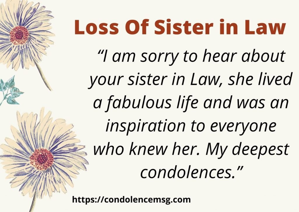 Condolence Messages on Death of A Sister in Law