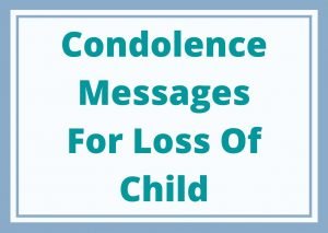 condolence messages for loss of child
